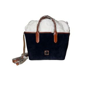 Dooney & Bourke Brielle Navy Suede Satchel